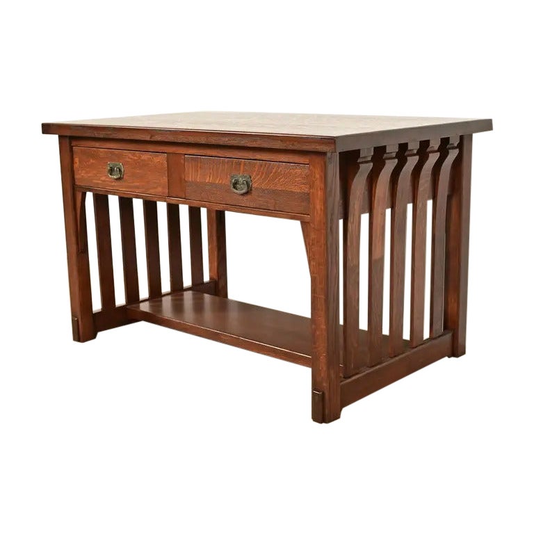 Imperial Furniture Grand Rapids Mission Oak Writing Desk, Newly Refinished (en anglais seulement)
