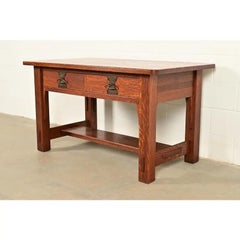 Imperial Furniture Mission Oak Arts & Crafts Writing Desk, Circa 1910