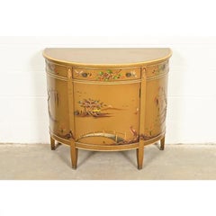 Imperial Furniture Regency Chinoiserie Gold Lacquered Hand Painted Console Table