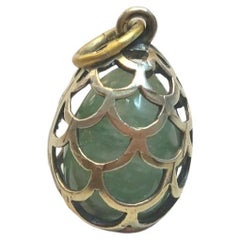 Imperial Gilt Silver Egg Fluorite Pendant, Workmaster Alfred Thielemann