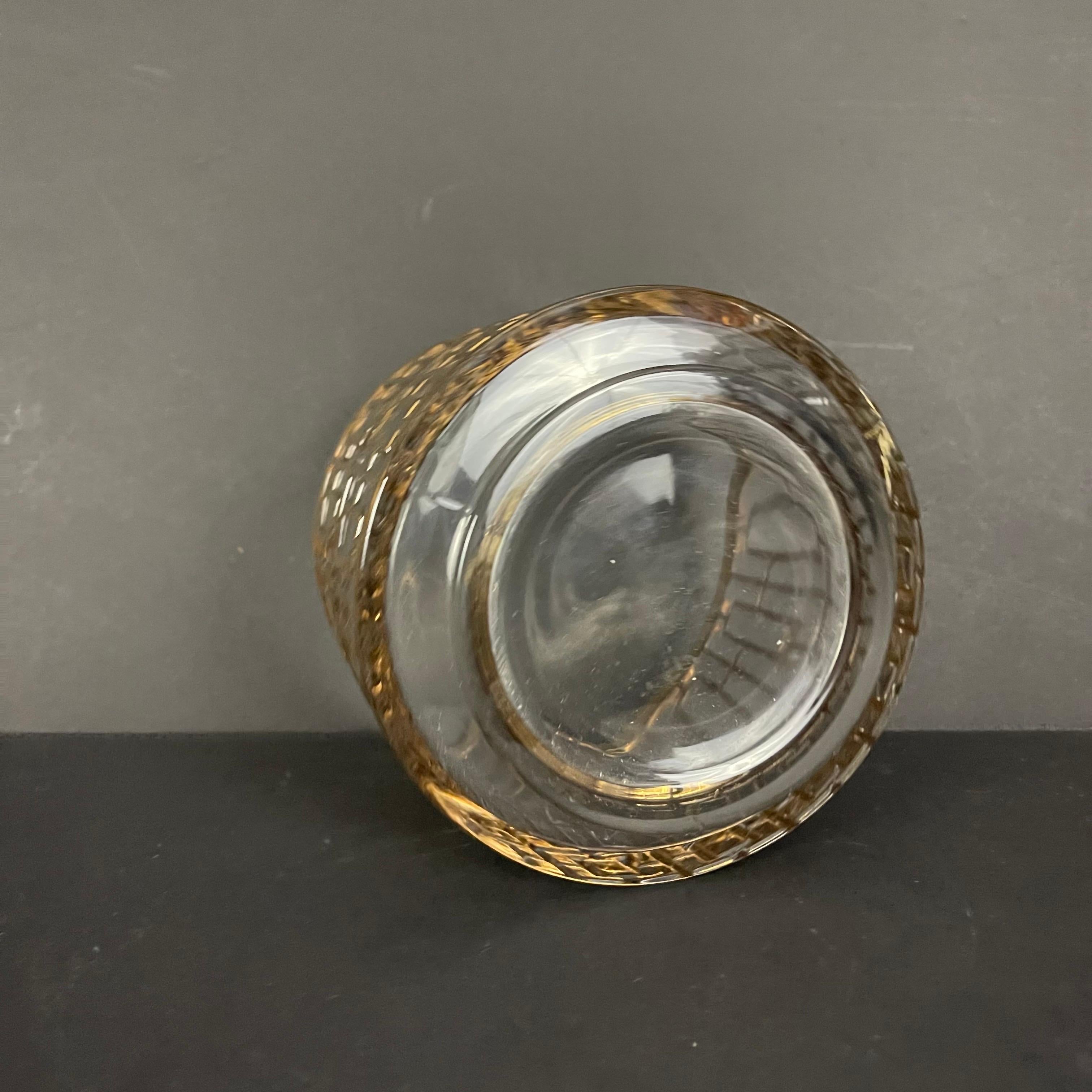 Imperial Glass Company Shoji Screen 22 Karat Gold Plated Ice Bucket In Good Condition For Sale In Jensen Beach, FL