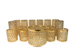 Imperial Glass Company, Vintage Barware in Sekai Ichi Pattern, 17 Pieces