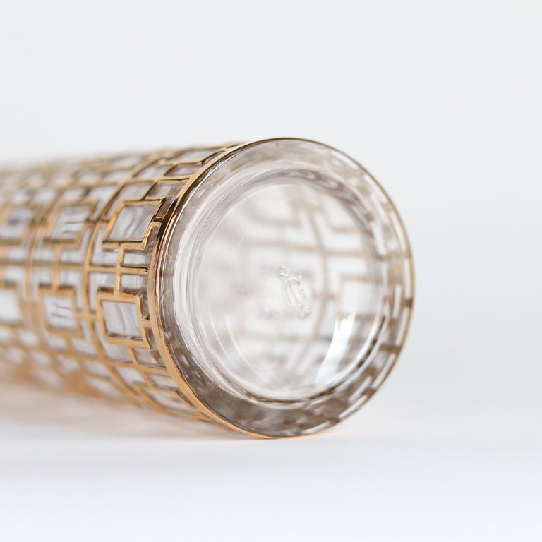 Imperial Glass Shoji Saki Bottle Decanter, Gold Decoration Japanese