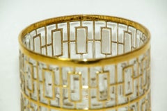 Imperial Glass Shoji Screen Ice Bucket 1960 Collectible Barware 22K Gold Overlay