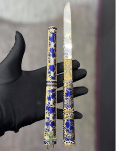 Imperial Gold and Enamel Ceremonial Knife and Sheath