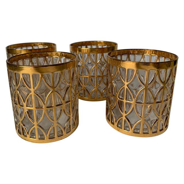 Imperial Gold El Tabique De Oro Lowball Glasses, Set of 4 at 1stDibs