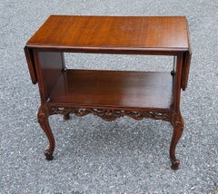 Imperial Grand Rapids Louis XVI Style Carved Mahogany Drop Leaf Side Table