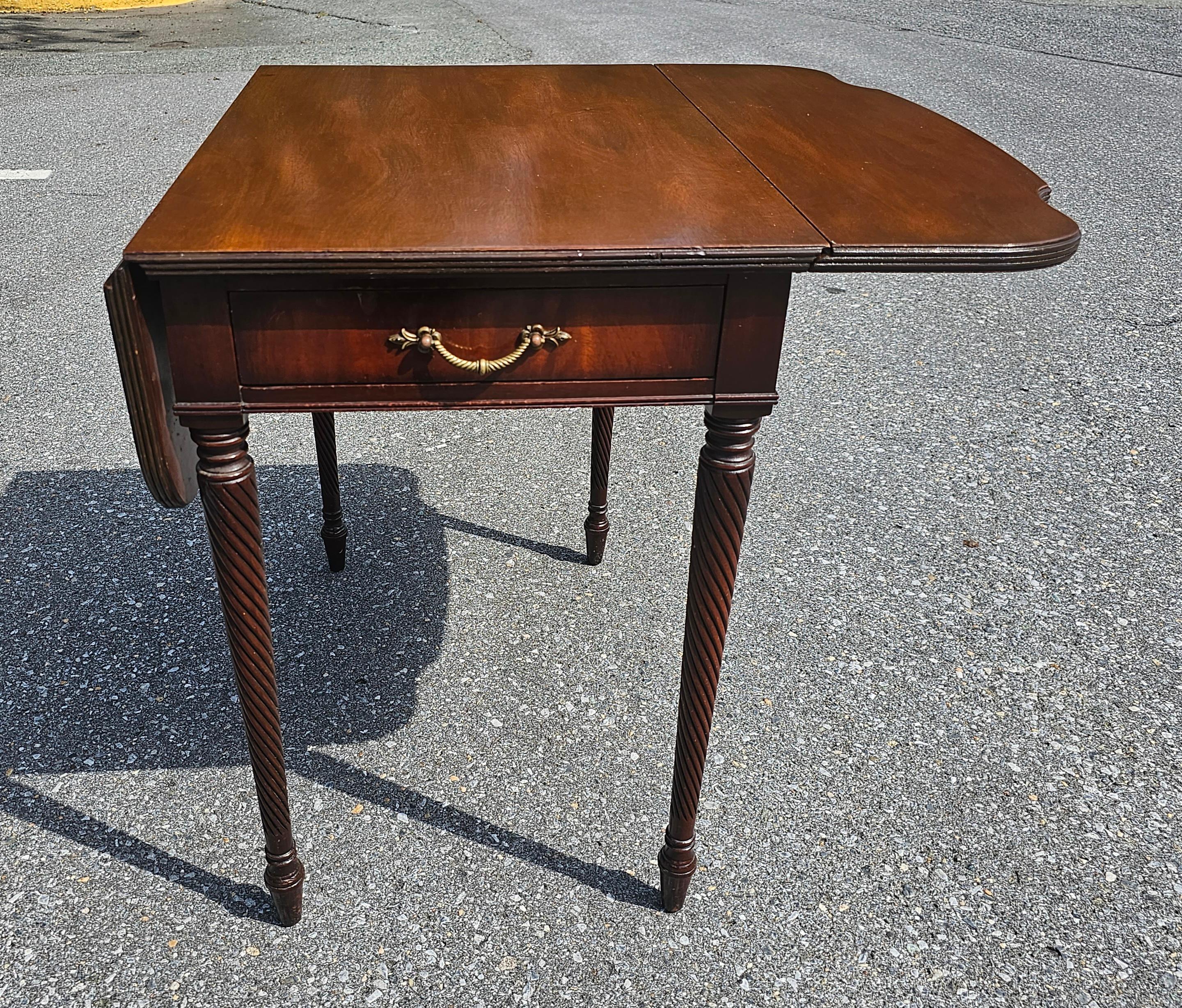Varnished Early 20th C. Imperial Grand Rapids Mid Century Mahogany Pembroke Table For Sale