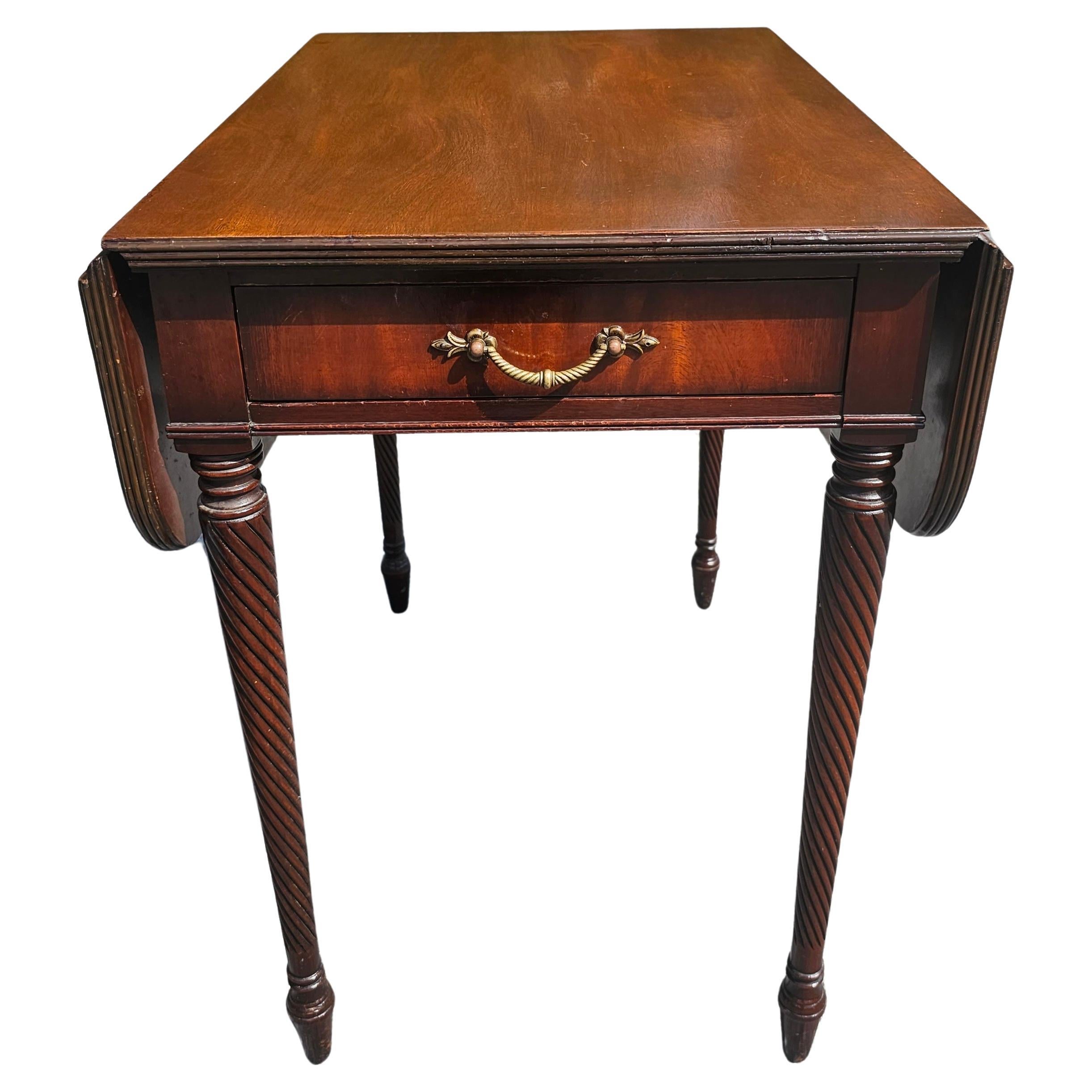 Early 20th C. Imperial Rapids Mid Century Mahogany Pembroke Table