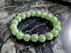 Imperial Green Burmese A-Jade Beaded Bracelet (10mm Each x 19 beads) 05003
