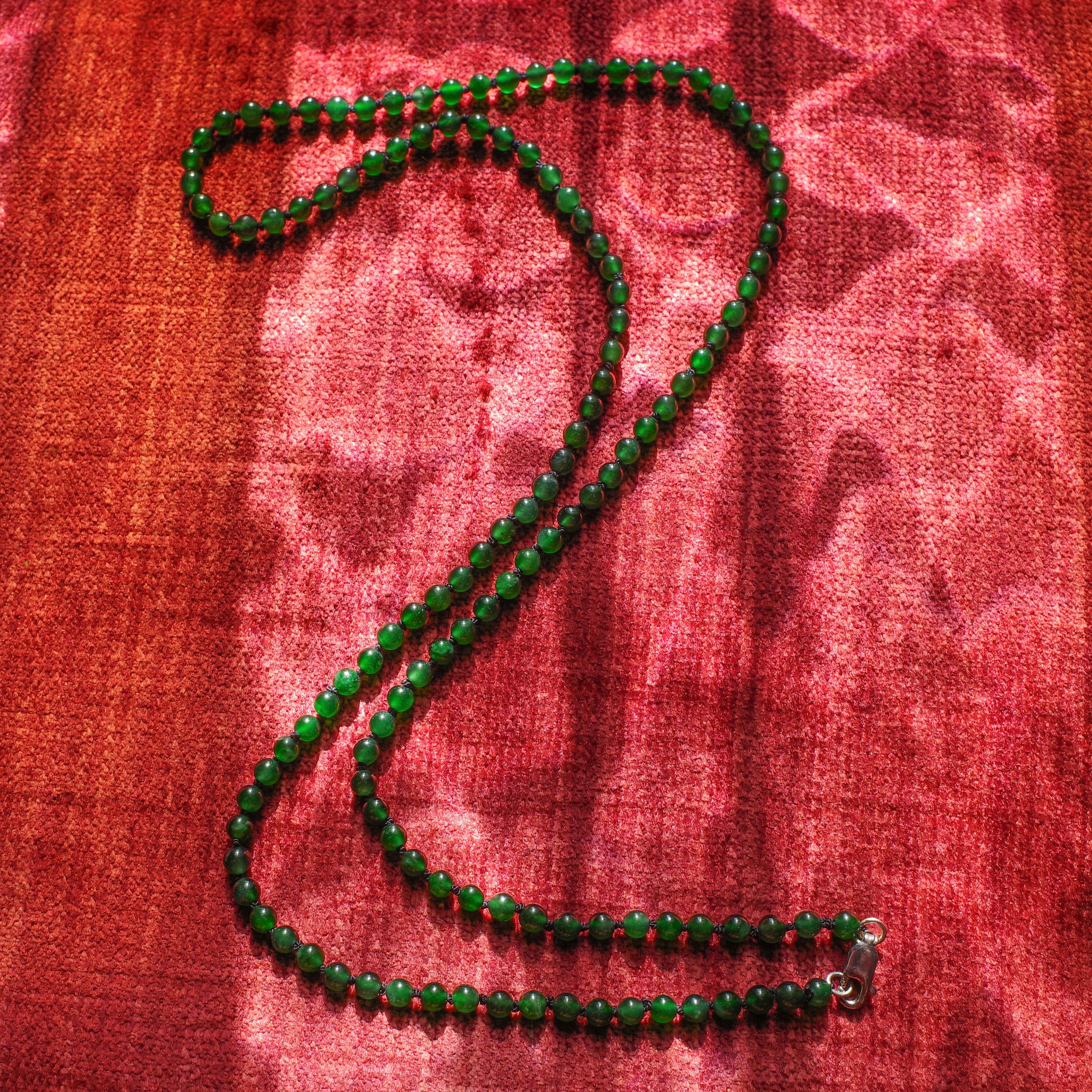 Imperial Green Jade Halskette, unbehandelt im Angebot 3