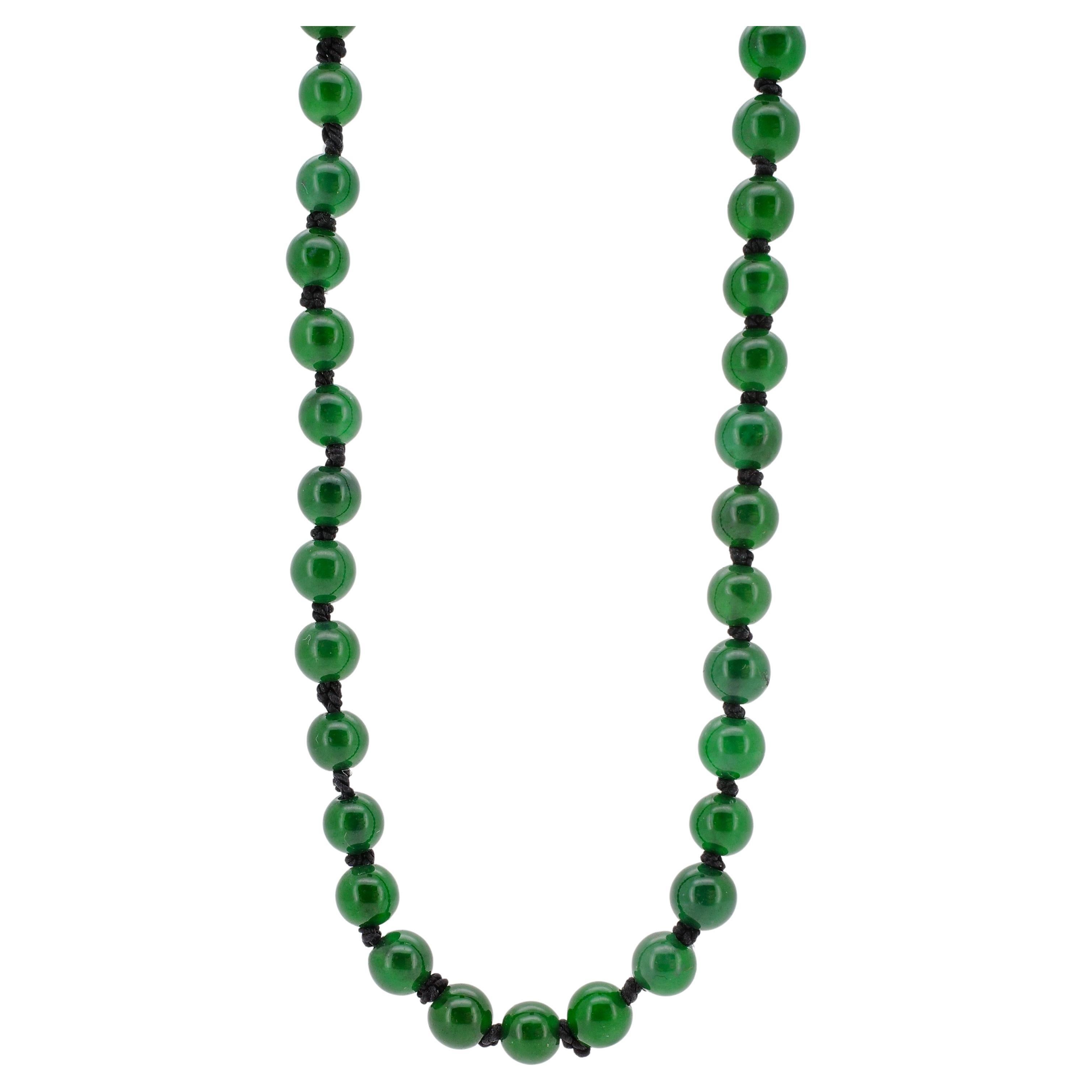 Imperial Green Jade Halskette, unbehandelt im Angebot