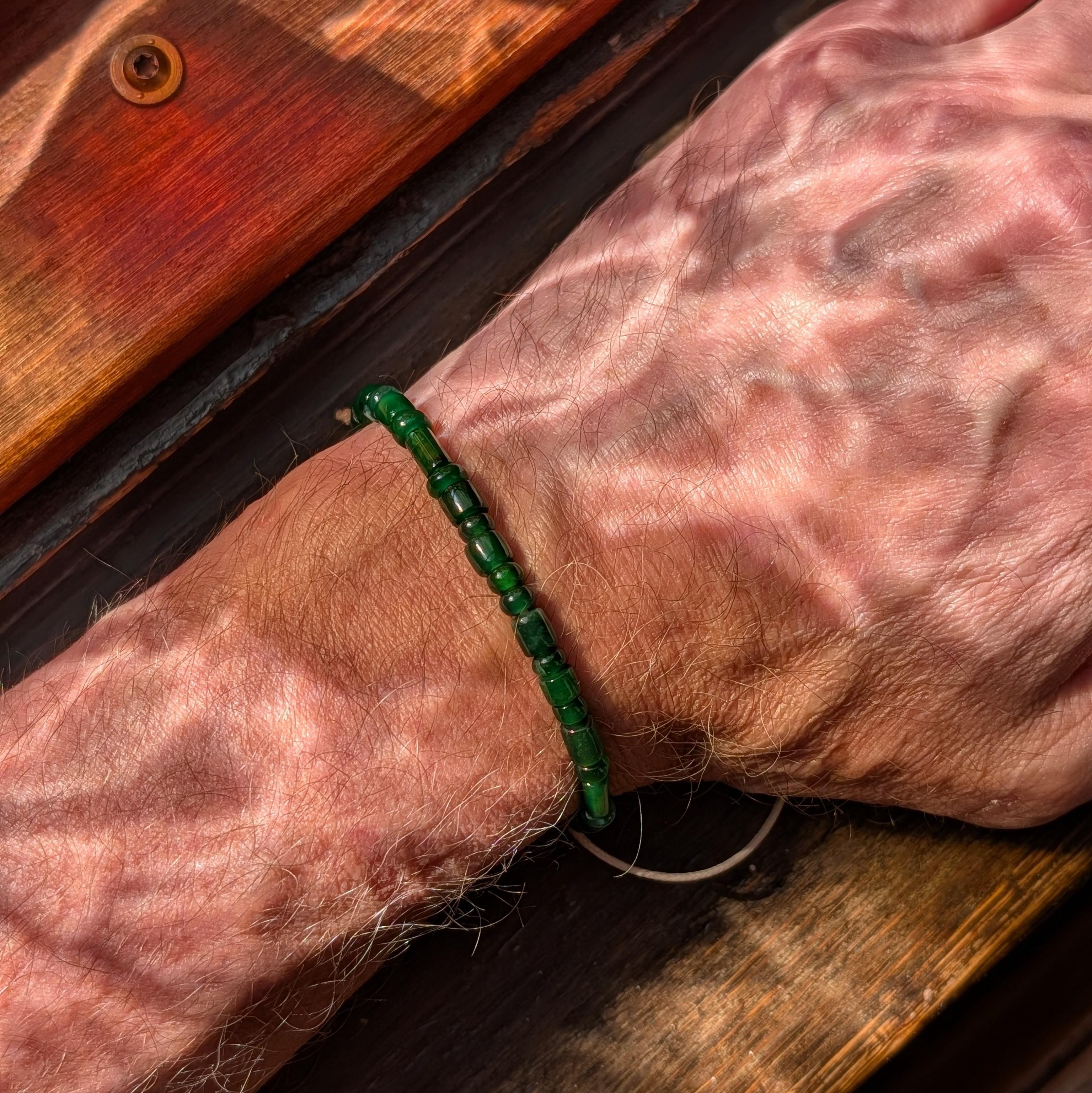 Pulsera de jadeíta verde imperial Guatamala en venta 5