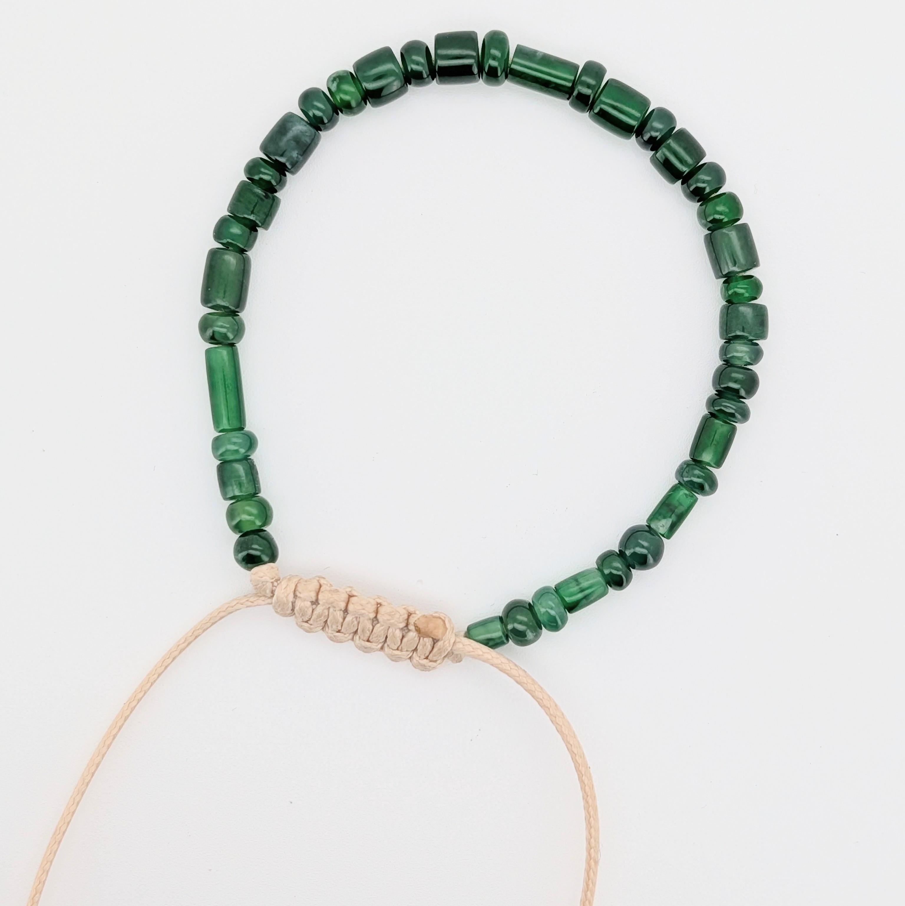 Pulsera de jadeíta verde imperial Guatamala Artesano en venta