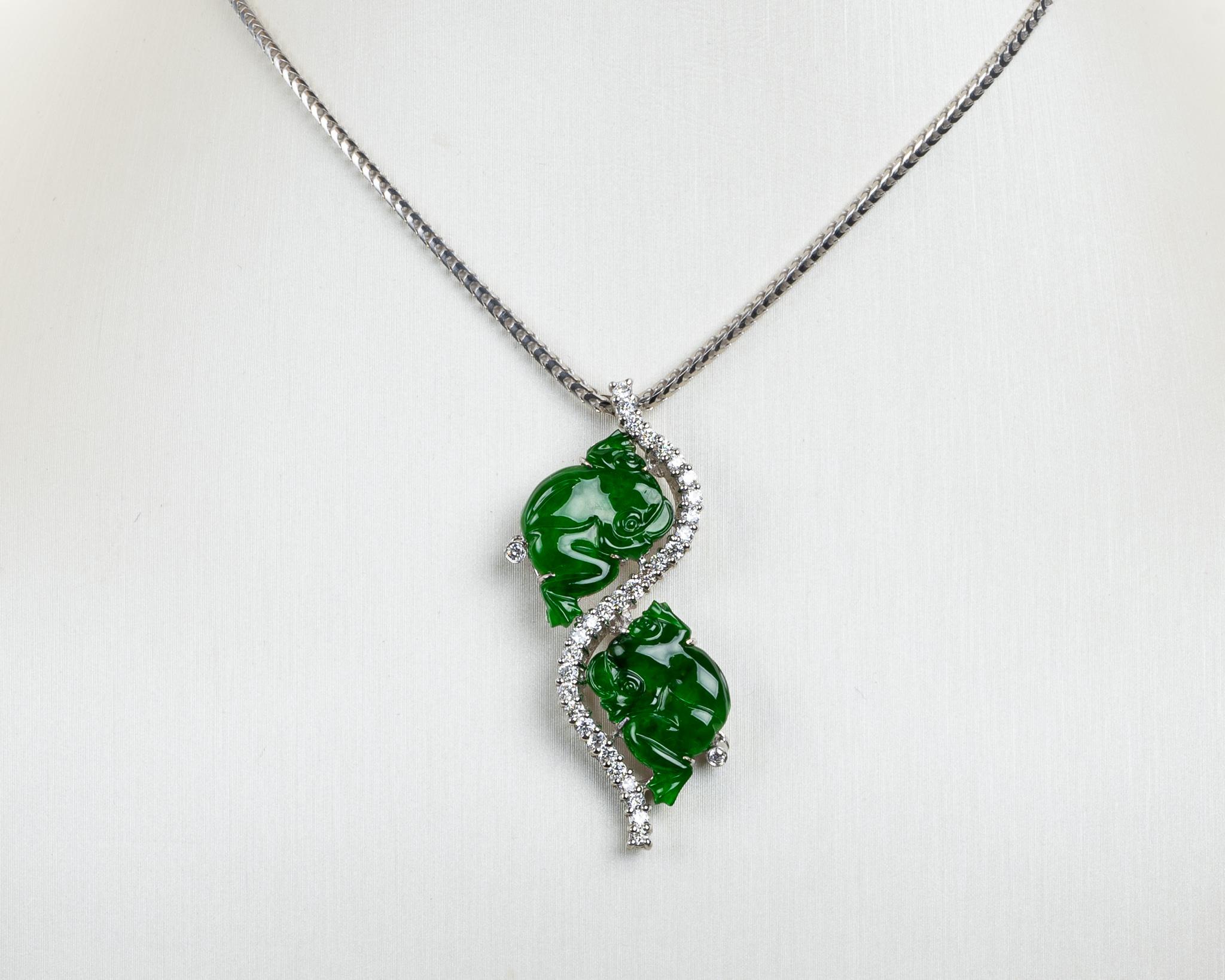 jade frog necklace