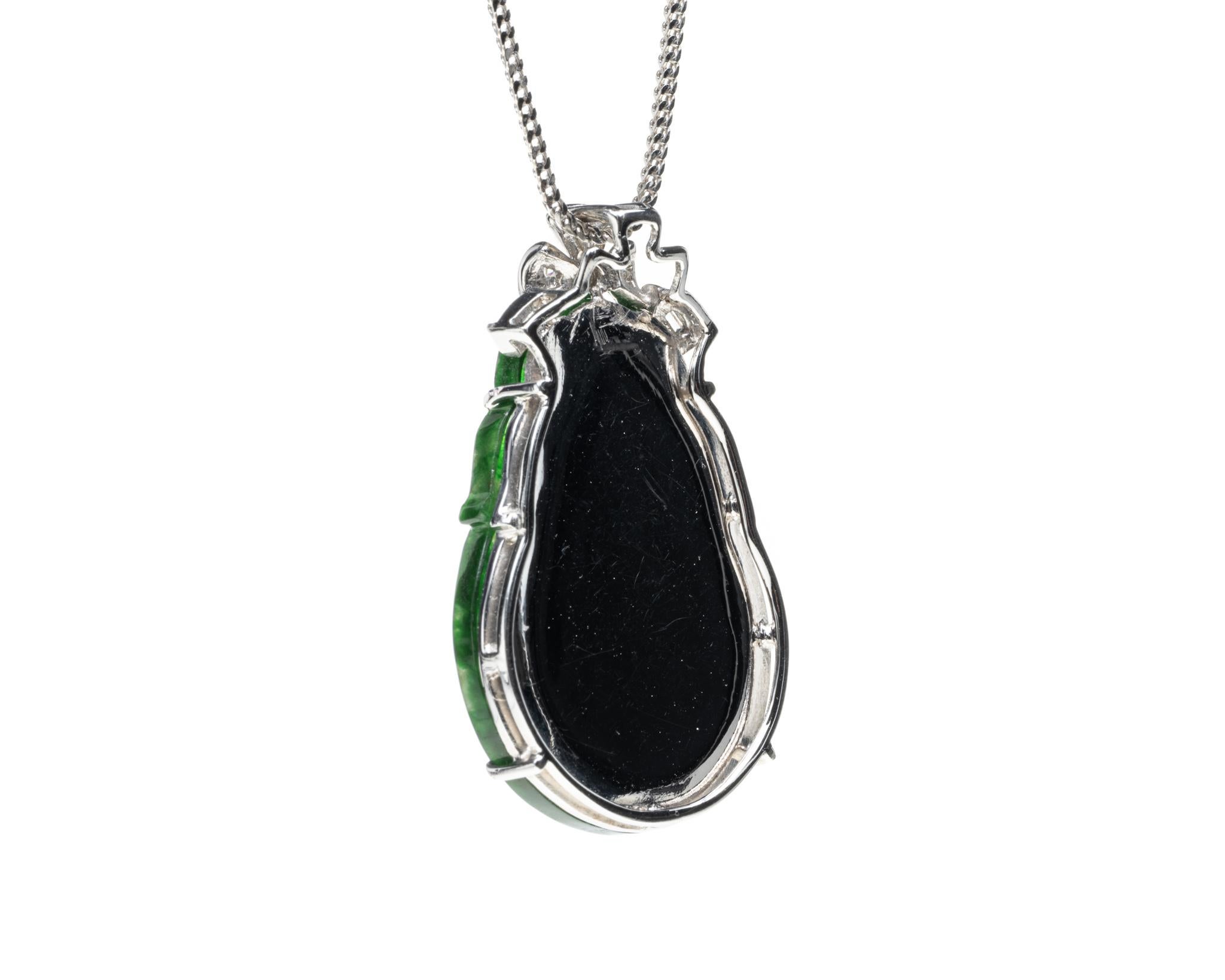 Imperial Green Jadeite Jade Gold Coin and Diamond Pendant, Certified Untreated In New Condition For Sale In San Francisco, CA