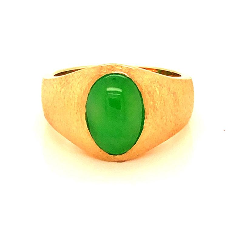 Anillo piedra verde en oro de 18k – Jade18k