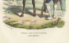 Imperial Guard Foot Artillery and Train, Napoleonic Military Print - 1843