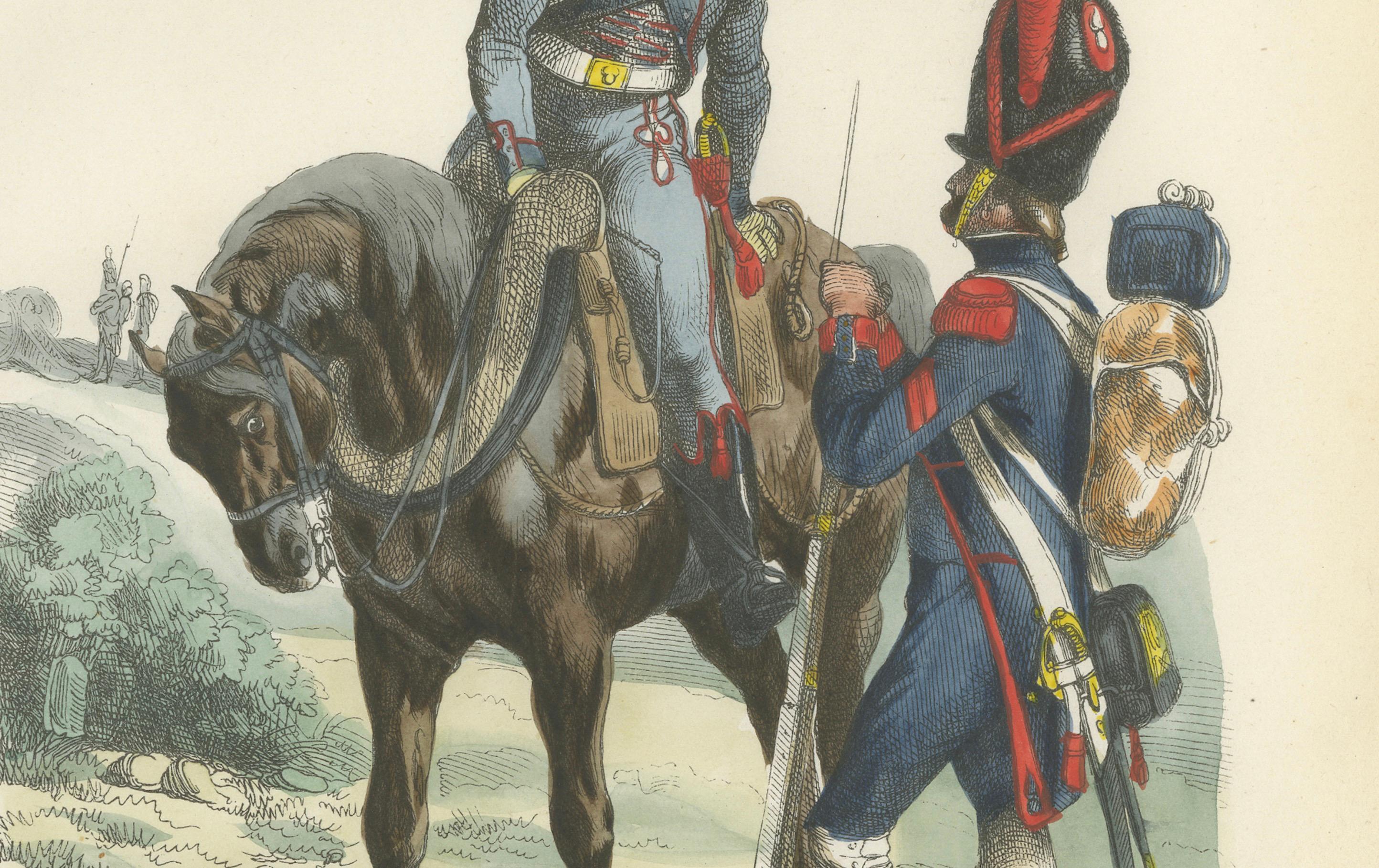 Imperial Guard Foot Artillery and Train, Napoleonic Military Print - 1843