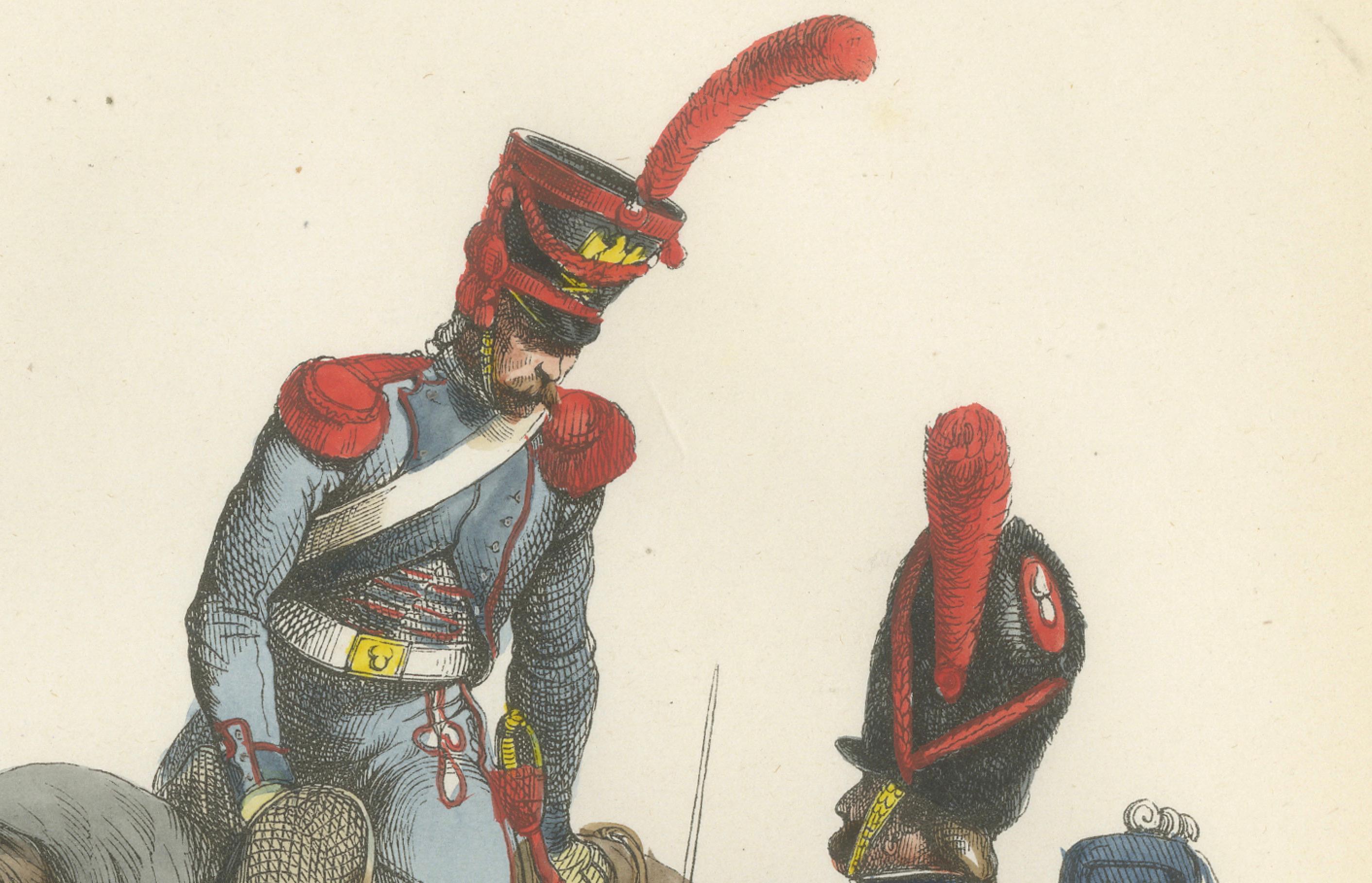 Imperial Guard Foot Artillery and Train, Napoleonic Military Print - 1843