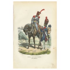 Imperial Guard Foot Artillery and Train, Napoleonic Military Print - 1843