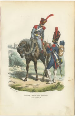 Imperial Guard Foot Artillery and Train, Napoleonic Military Print - 1843