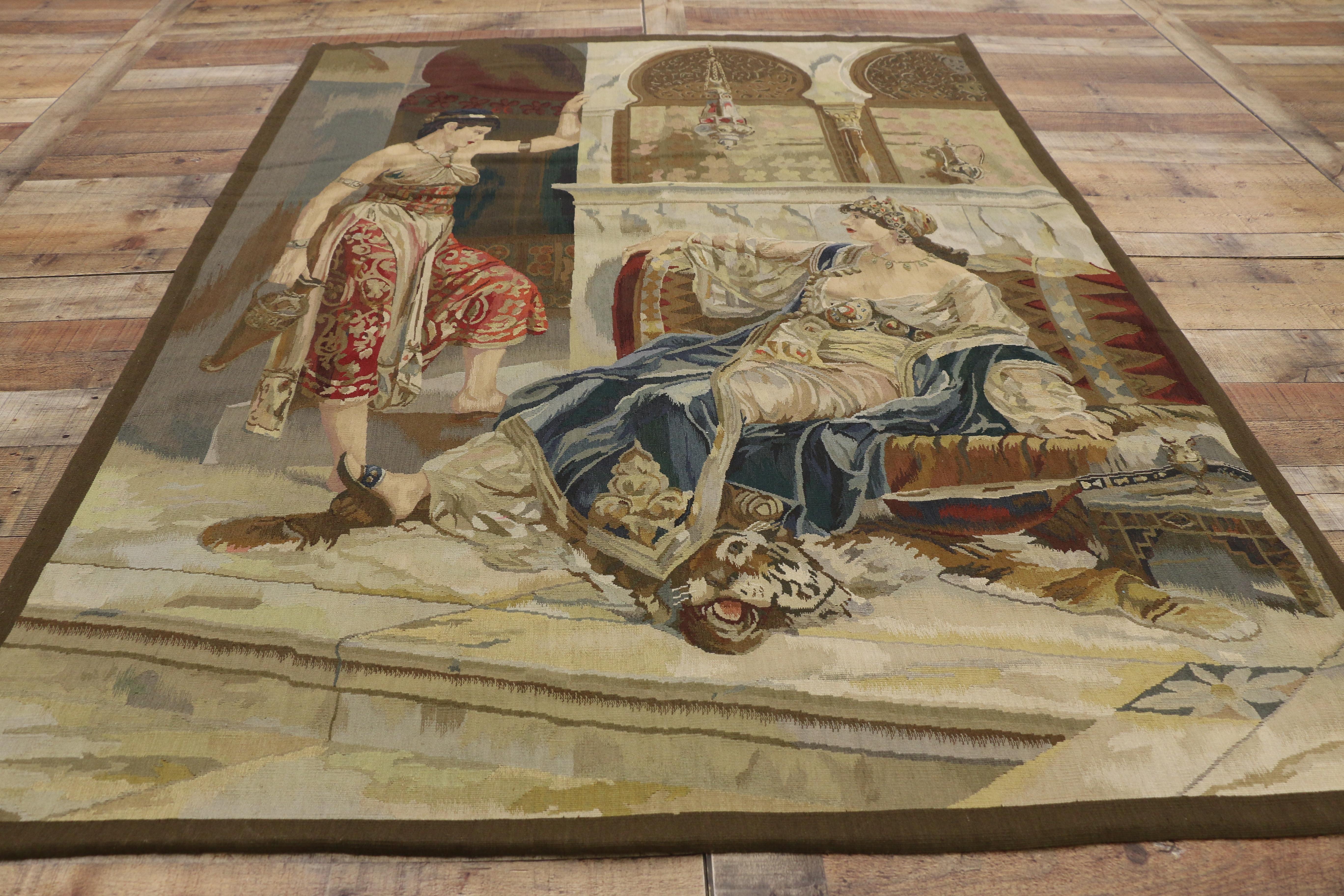 Laine Tapisserie murale Odalisque de style Empire impérial avec harem ottoman, tenture murale en vente