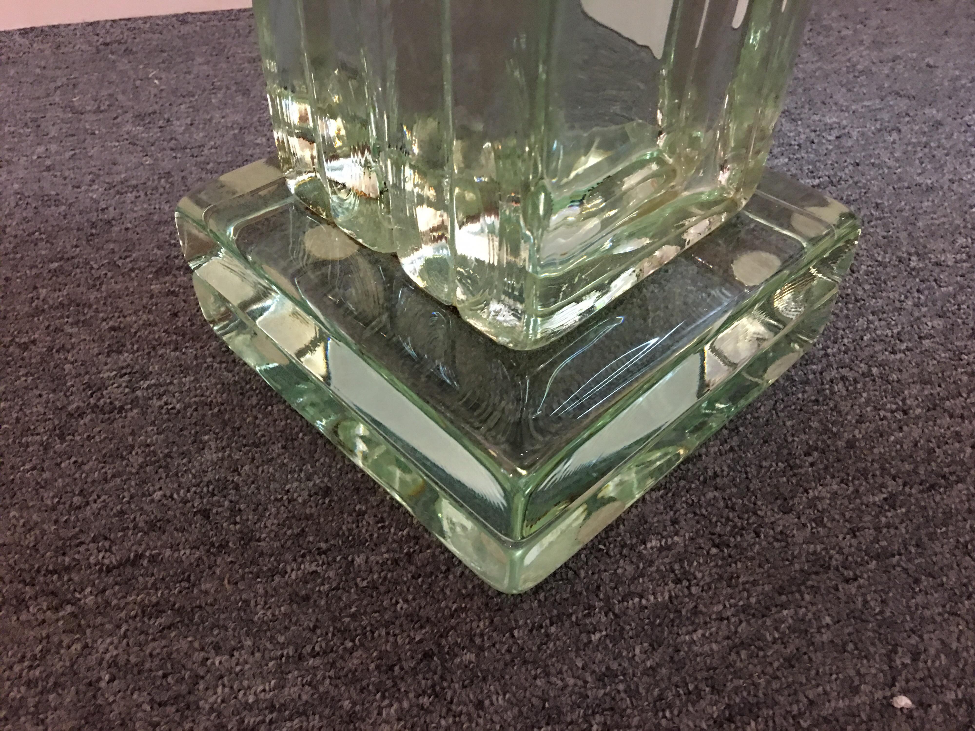 American Imperial Imagineering Glass Block End Table