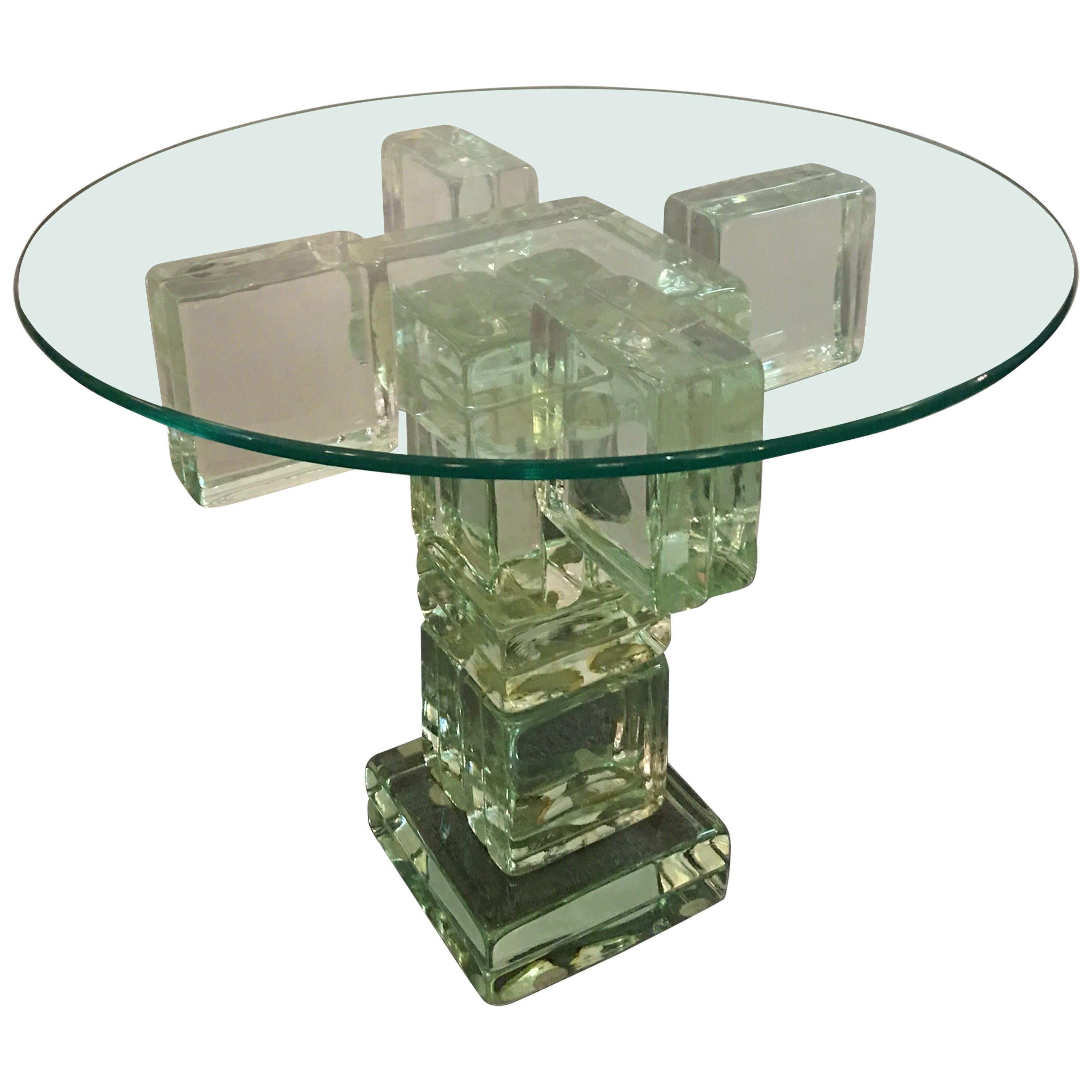 Imperial Imagineering Glass Block End Table
