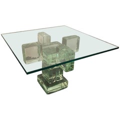 Table d'appoint ou table basse en blocs de verre Imperial Imagineering