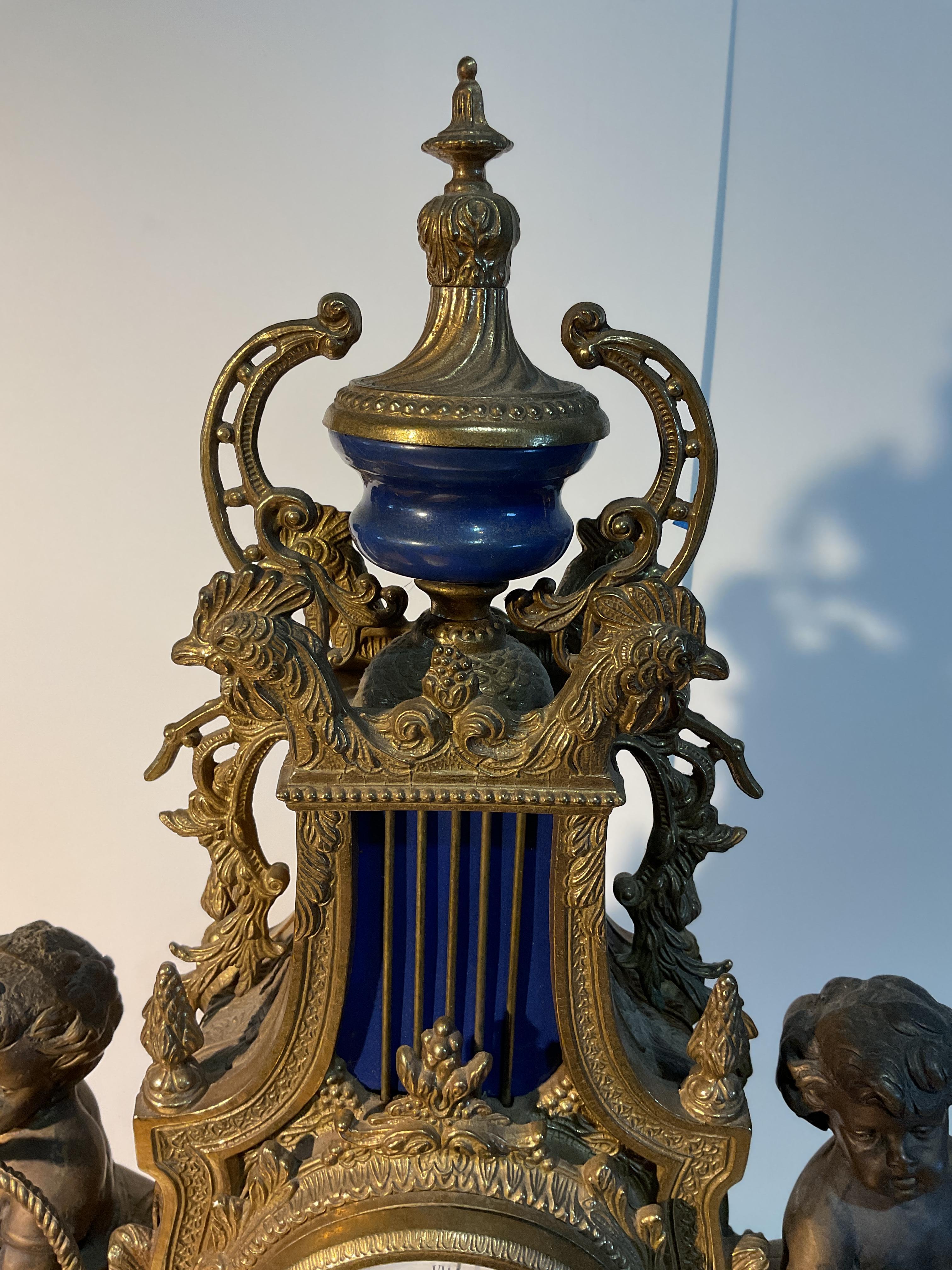 Imperial Italian Louis XV Style Mantel Clock For Sale 2