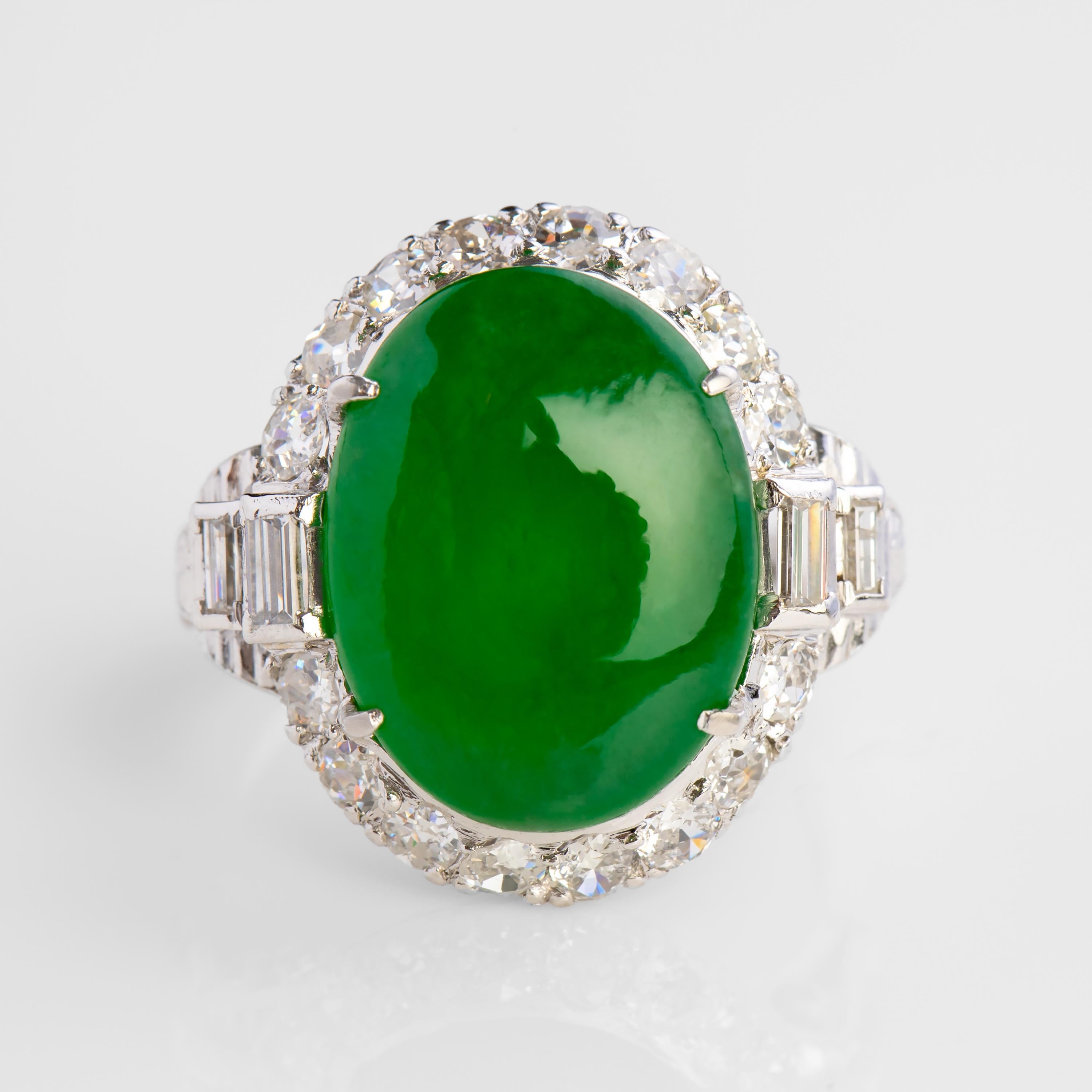 Imperialer Jade-Ring:: GIA-zertifiziert:: unbehandelt:: um 1950 (Art déco)