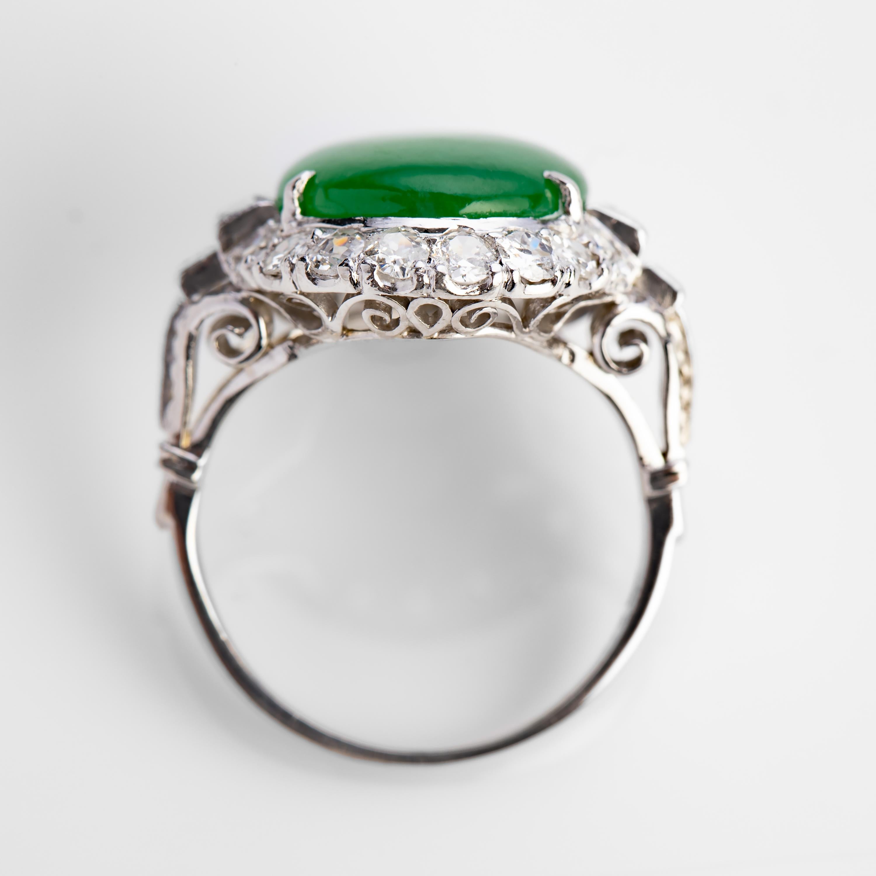 Imperial Jade Ring GIA Certified Untreated, circa 1950 1