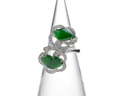 Imperial Jadeite Jade and Diamond Ring, Certified Untreated