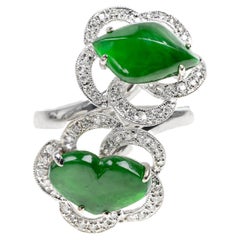 Imperial Jadeite Jade and Diamond Ring, Certified Untreated
