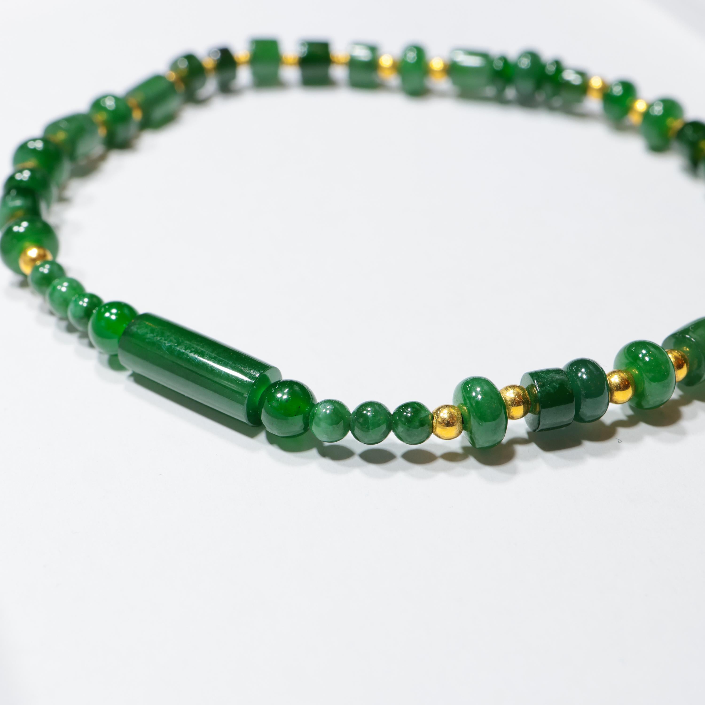 Imperial Jadeite Jade Beaded Bracelet 2