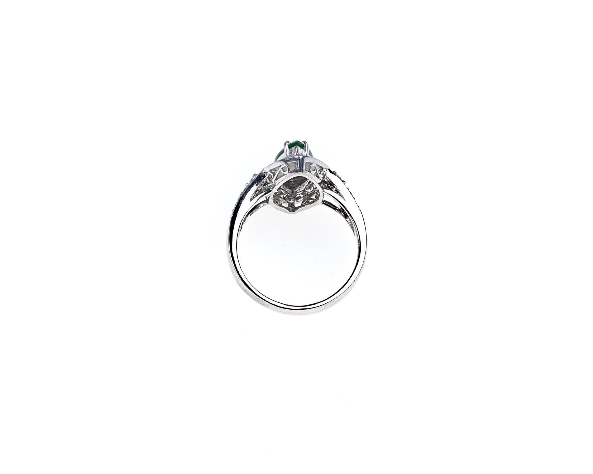 Imperialer Jadeit Jade Marquise und Diamant-Ring, zertifiziert unbehandelt im Zustand „Neu“ im Angebot in San Francisco, CA
