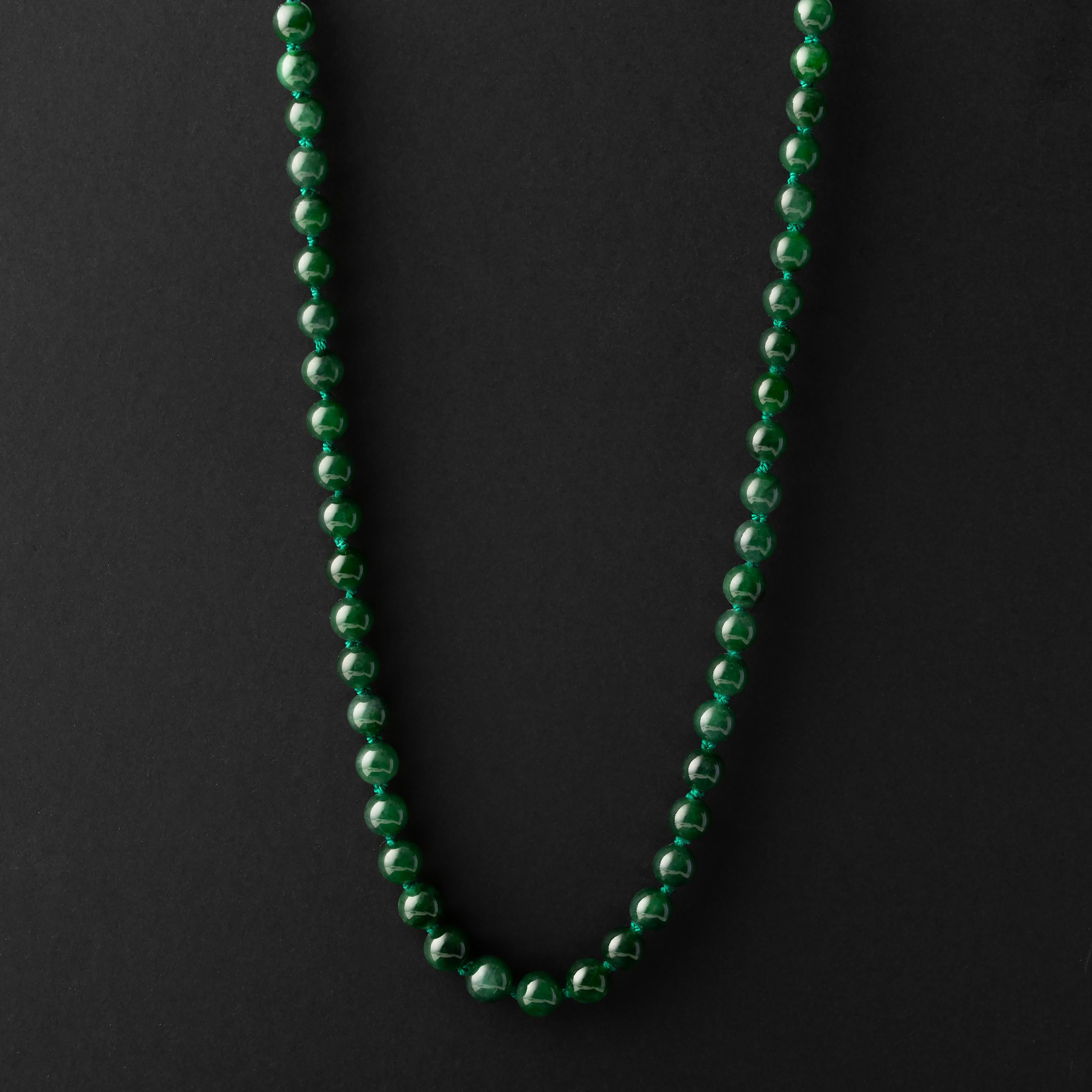 Artisan Imperial Jadeite Jade Necklace Certified Untreated