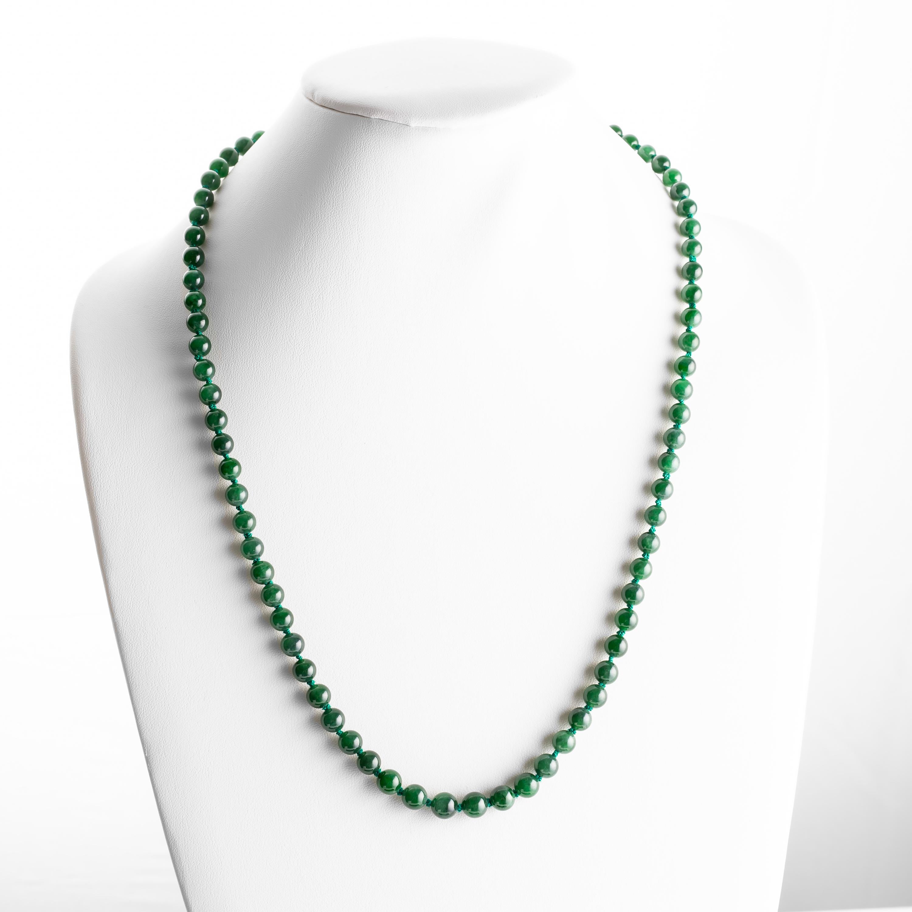 Women's or Men's Imperial Jadeite Jade Necklace Certified Untreated