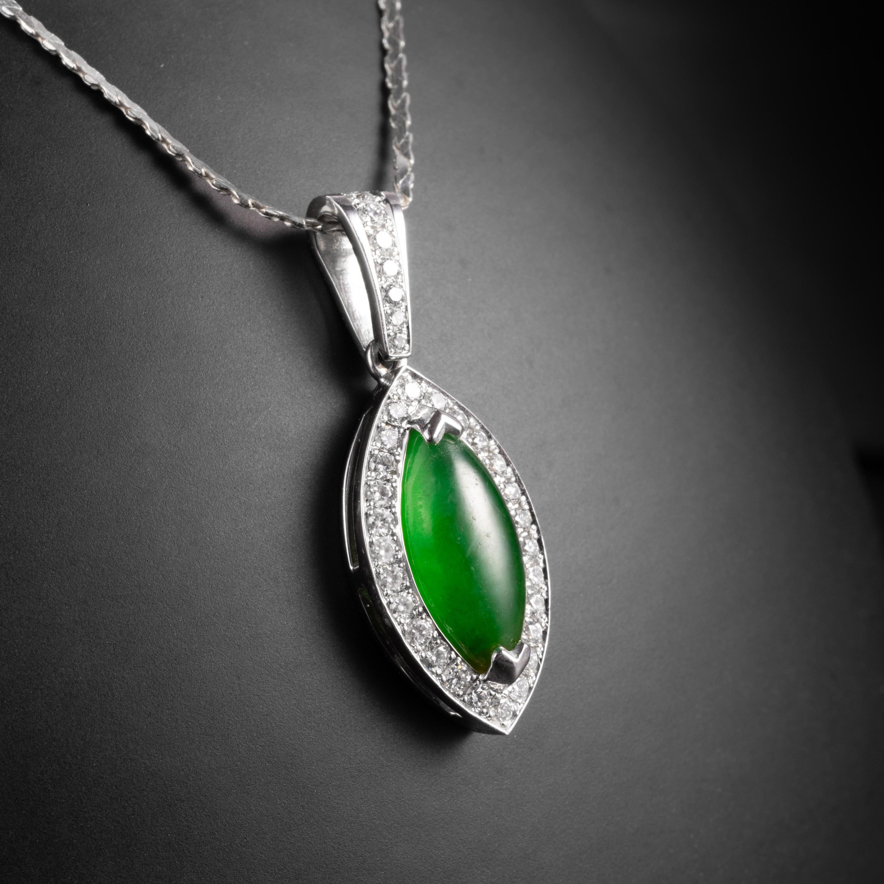 Modern Imperial Jadeite Jade  Pendant GIA Certified Untreated For Sale