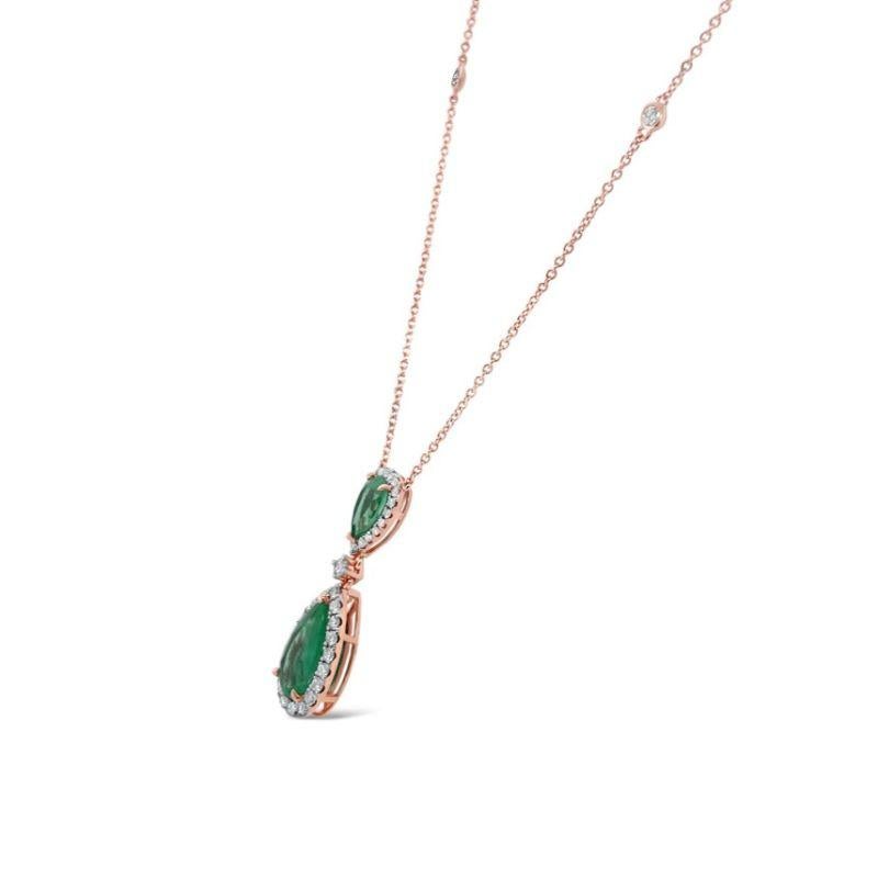 rose gold emerald necklace
