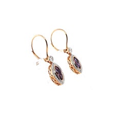 Imperial Jewels 18ct Rose Gold (No Heat) Marquise Purple Sapphire Earrings