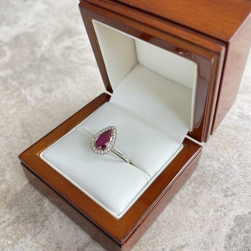 For Sale:  Imperial Jewels 18ct White and Rose Gold 'No Heat' Ruby and Diamond Ring 8