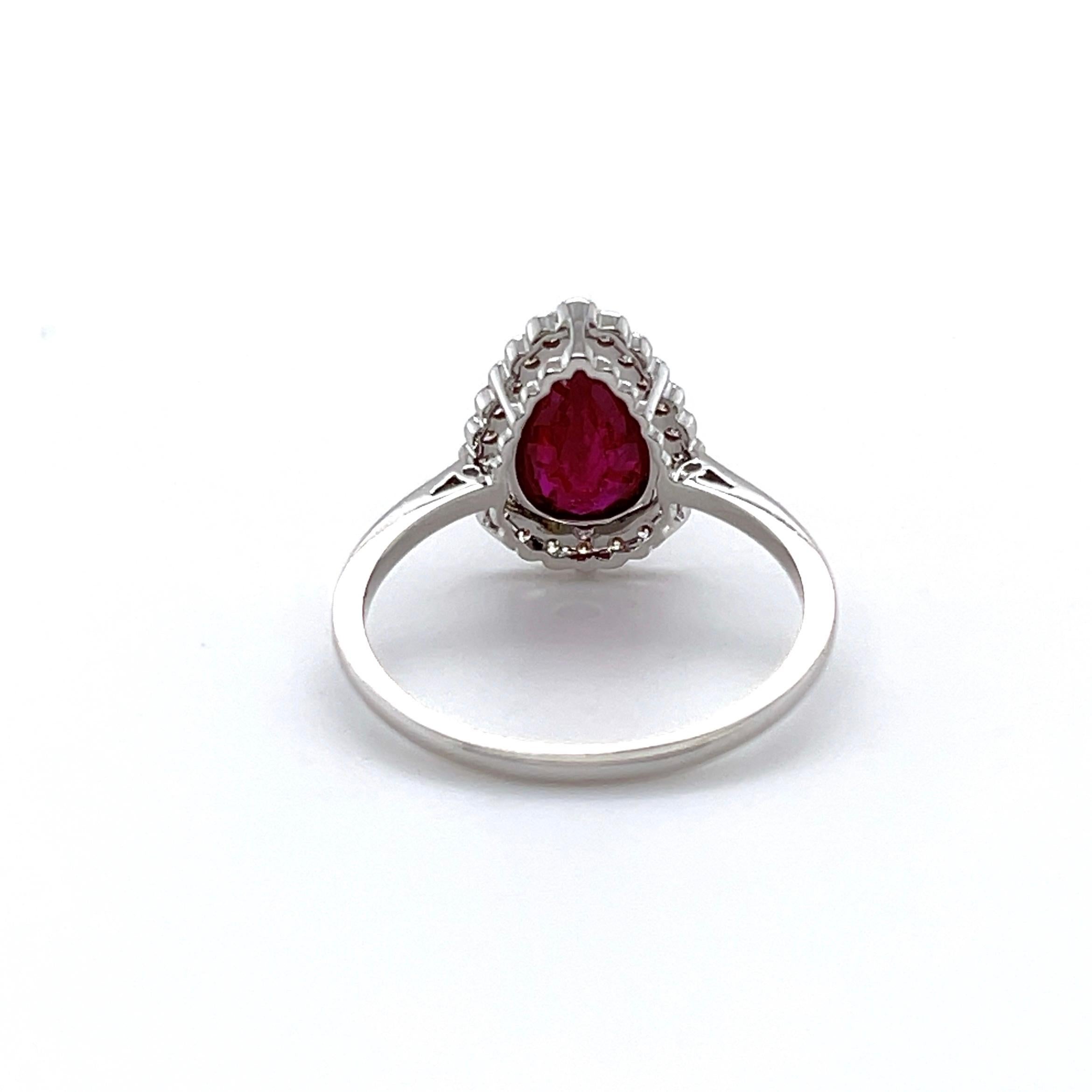 For Sale:  Imperial Jewels 18ct White and Rose Gold 'No Heat' Ruby and Diamond Ring 4
