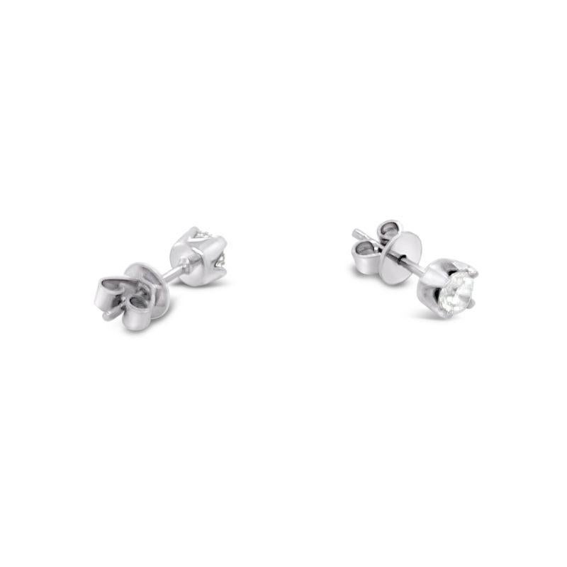 Brilliant Cut 18ct White Gold 0.85ct Diamond Stud Earrings For Sale