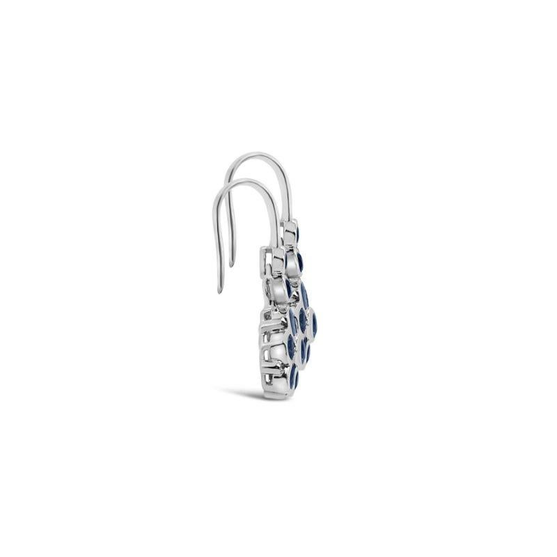 Women's Imperial Jewels 18ct White Gold 3.46ct Sapphire and Diamond Earrings For Sale