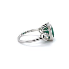 Imperial Jewels 18ct White Gold 3.85ct Emerald and Diamond Ring