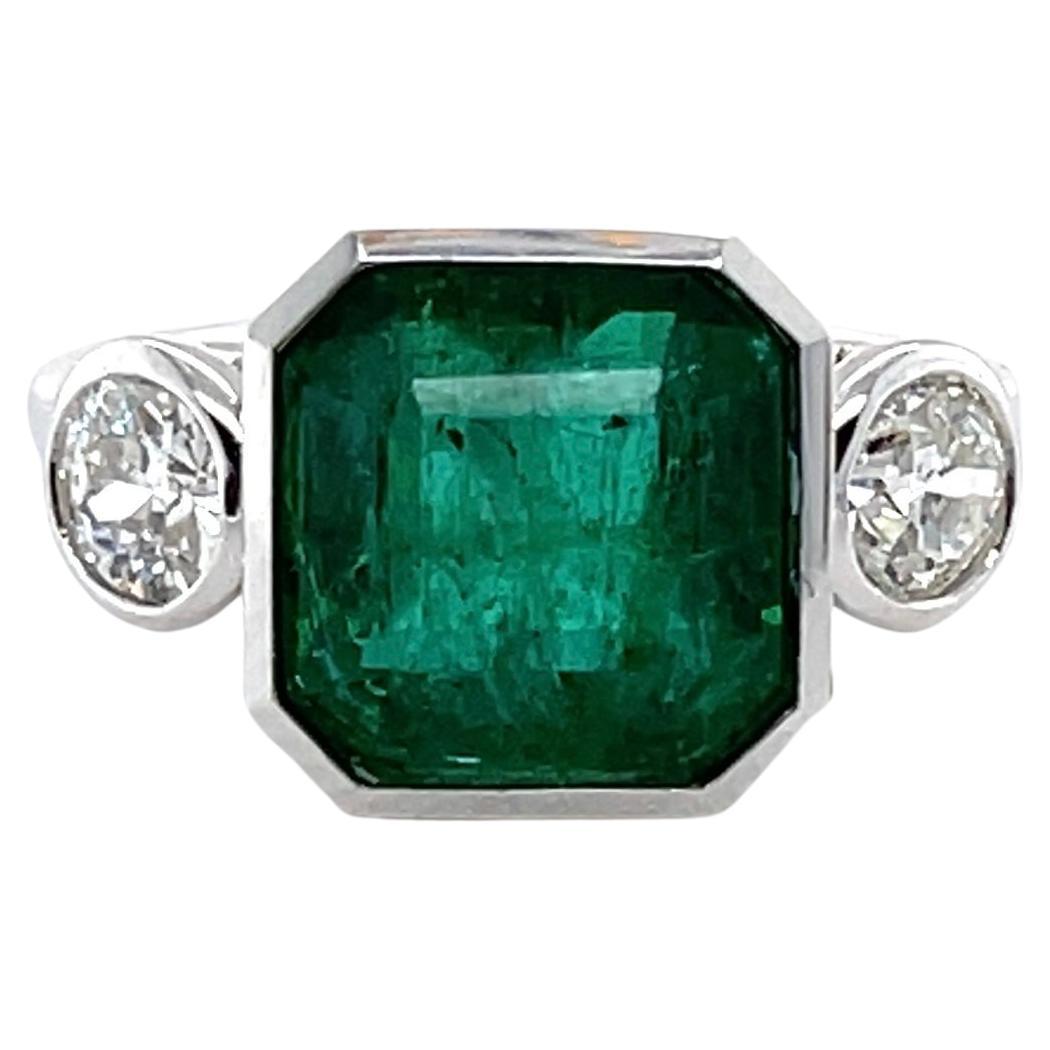 For Sale:  Imperial Jewels 18ct White Gold 3.85ct Emerald and Diamond Ring