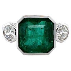 Imperial Jewels 18ct White Gold 3.85ct Emerald and Diamond Ring