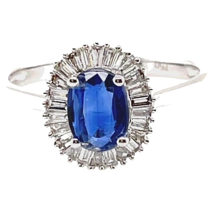 For Sale:  18ct White Gold Ring with 0.91ct Kyanite and Diamond 2